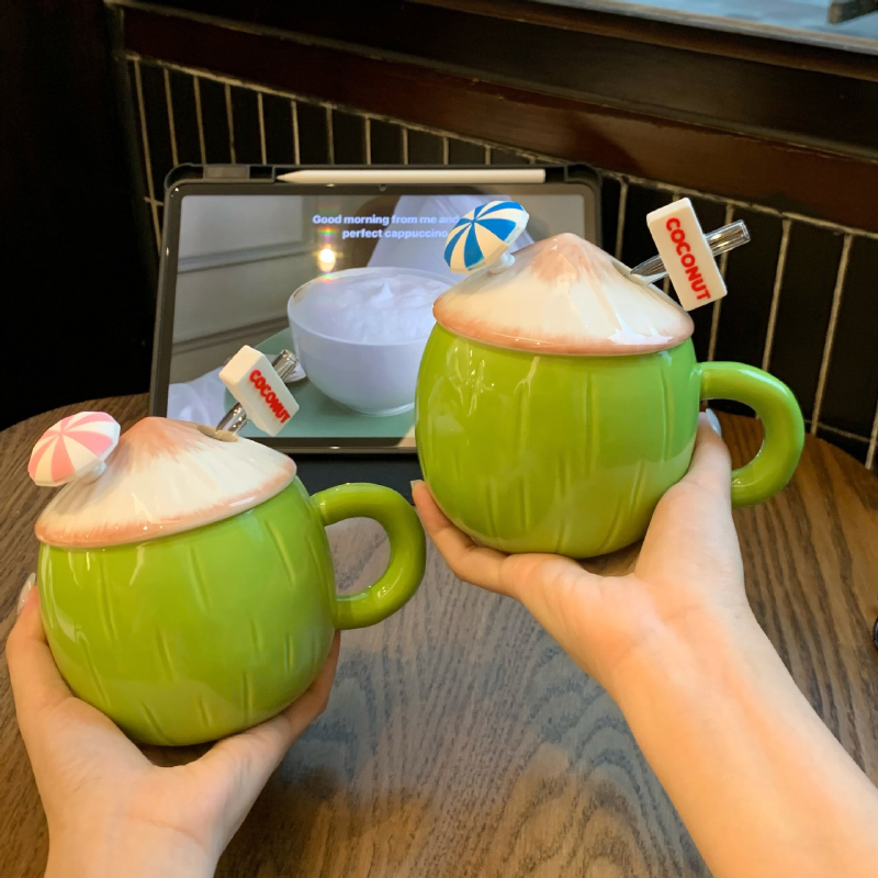 椰子造型陶瓷杯