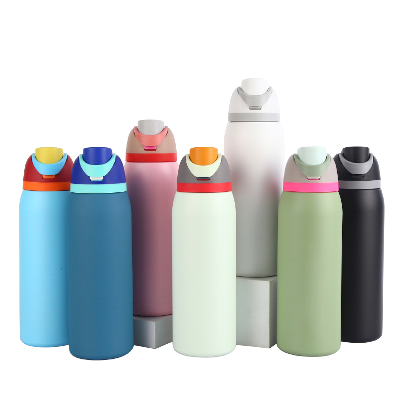 戶外簡約彈跳保溫杯