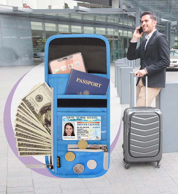 多功能掛頸防水證件袋