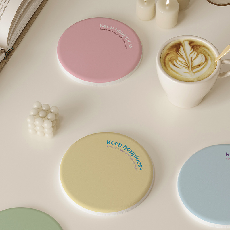 硅藻泥圓形彩色杯墊