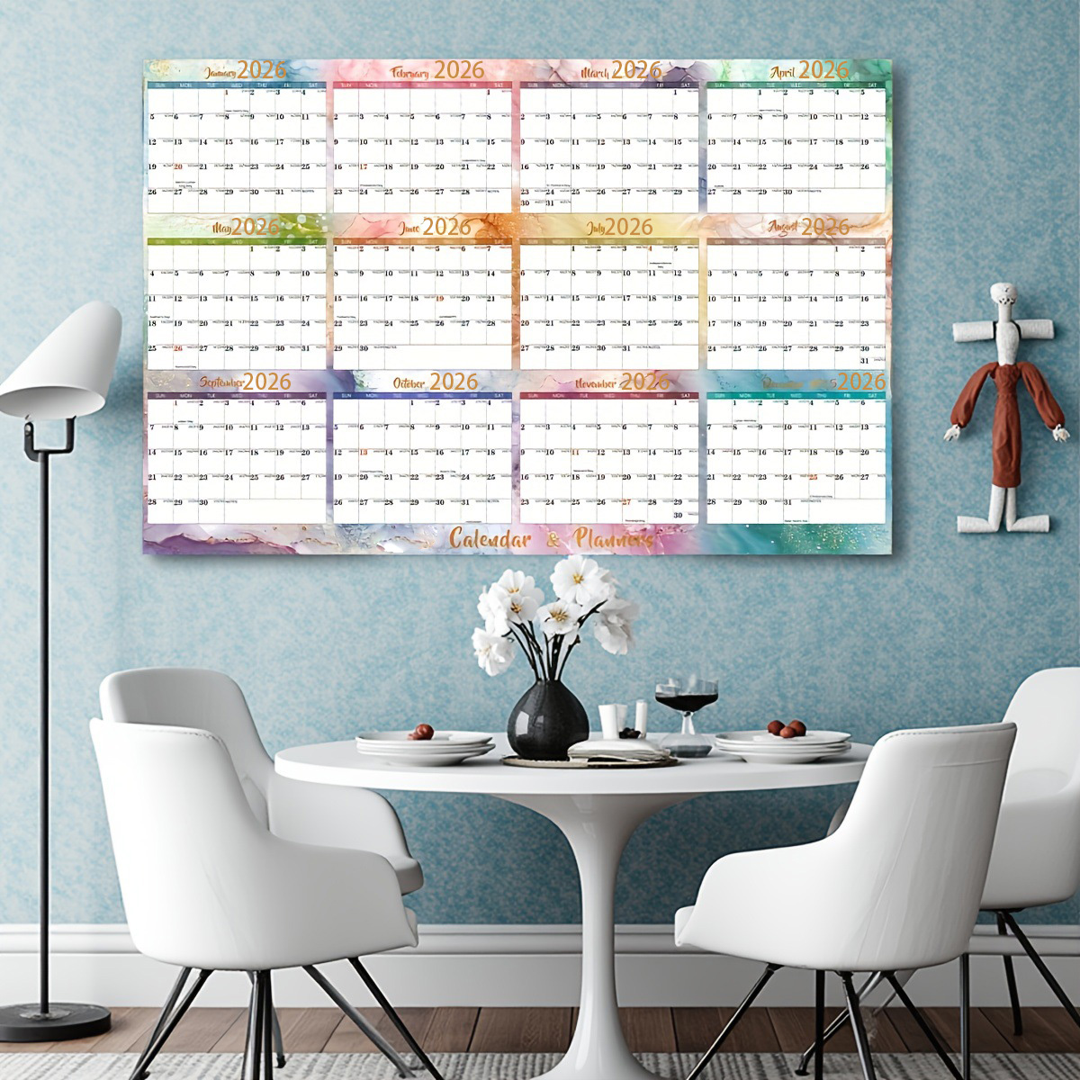 彩虹雙色雙面掛歷