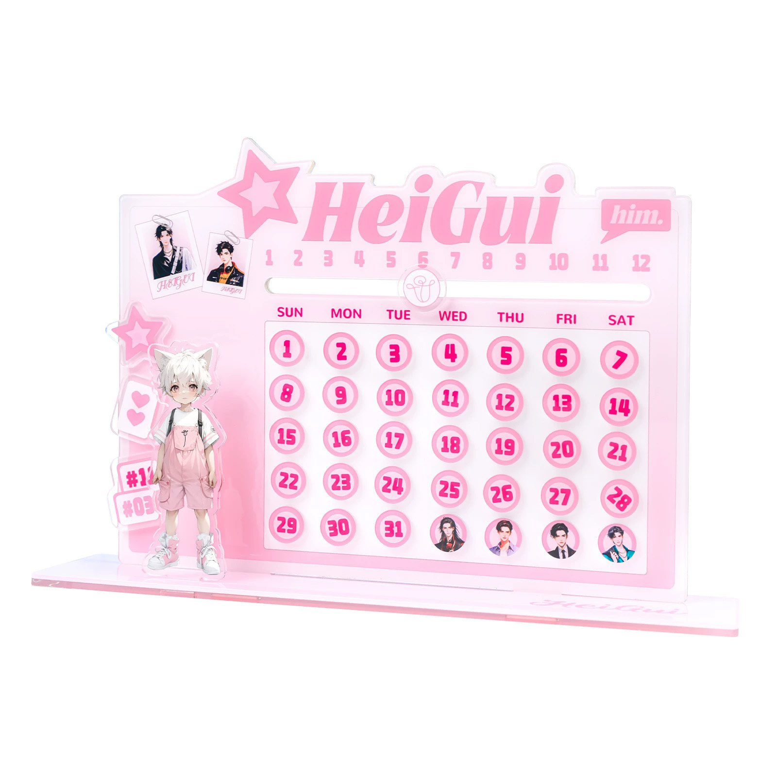 2026亞克力日曆禮品 - 卡通logo滑動台歷擺件