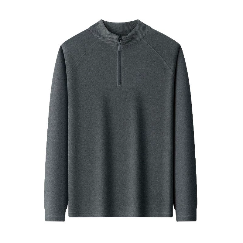 半高領拉鏈厚T恤