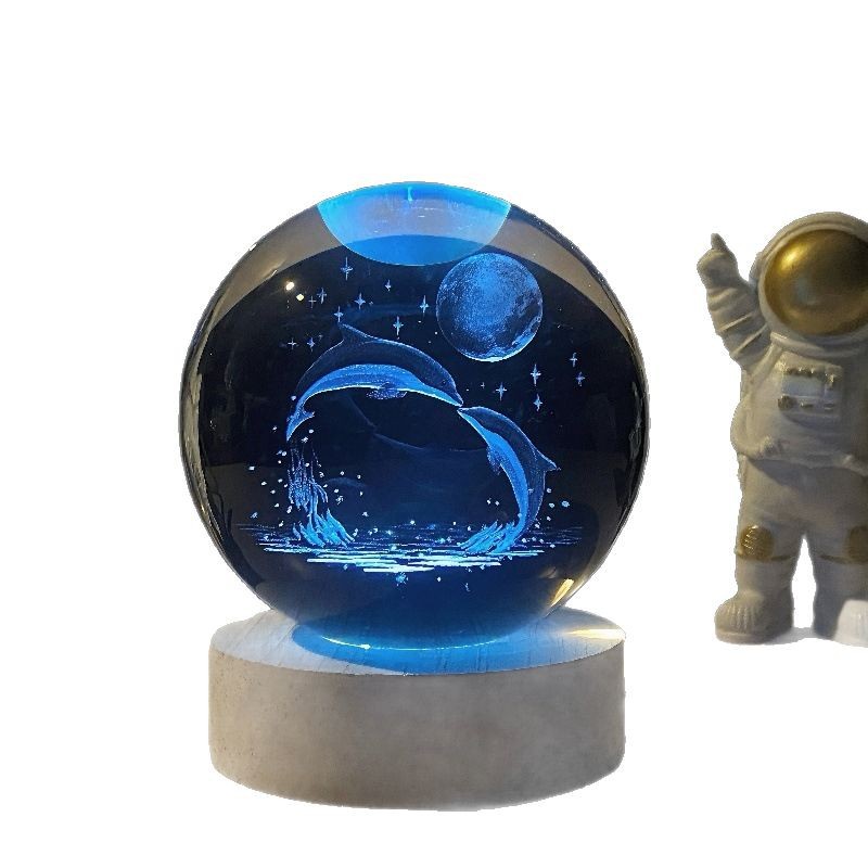 創意內雕水晶球夜燈