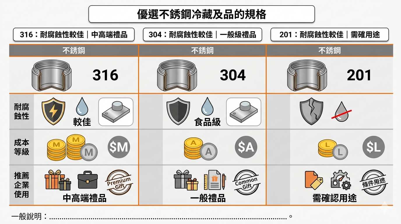 316 304 201不鏽鋼保溫杯材質比較圖