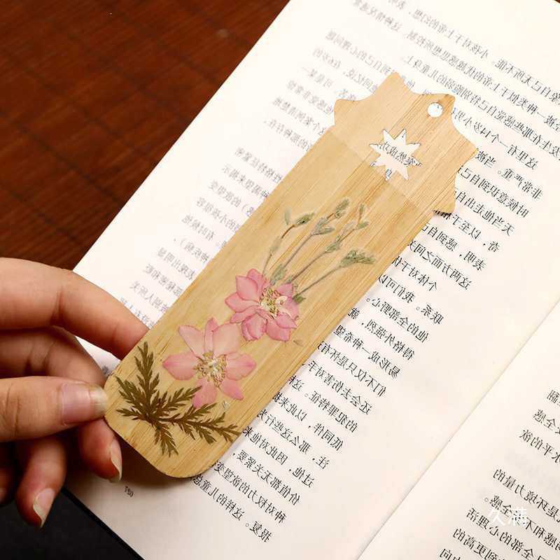 乾花竹製書籤
