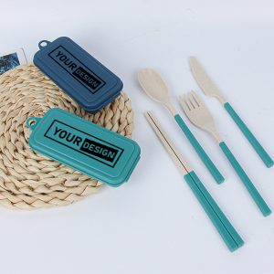 小麥秸稈折疊餐具套裝