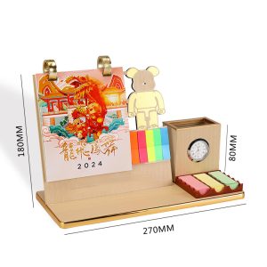 帶便條貼筆筒座檯月曆