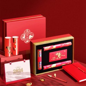 新年臺歷對聯辦公雙層禮盒