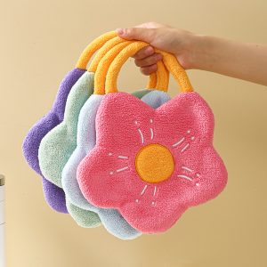 花朵造型珊瑚絨毛巾