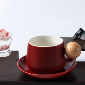 精緻圓形手柄咖啡杯