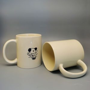 帶耳細腰陶瓷杯
