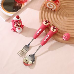 可愛草莓熊造型便攜餐具