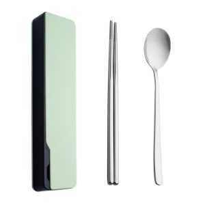 304不鏽鋼翻盖便攜餐具
