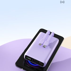 迷你快速充電自帶線行動電源