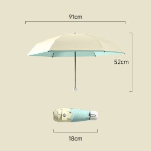 撞色五摺彩膠雨傘