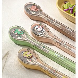 linefriends便攜式不鏽鋼餐具