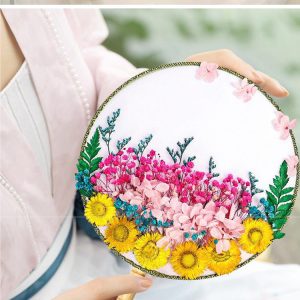 手工永生花乾花團扇