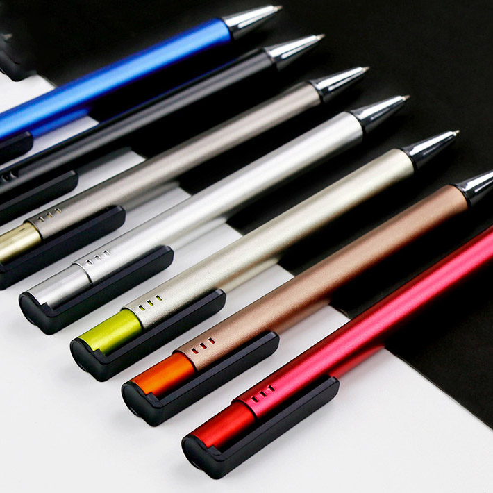 金屬磨砂按動原子筆 