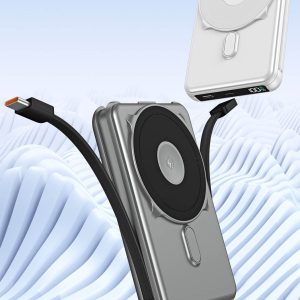 自帶線磁吸三合一行動電源