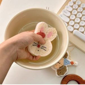 卡通動物木漿棉擦