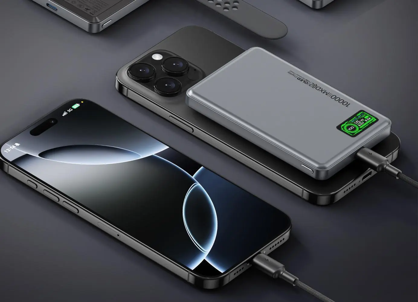 彩屏智能顯示行動電源