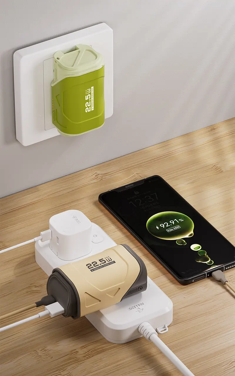AC插頭帶線行動電源