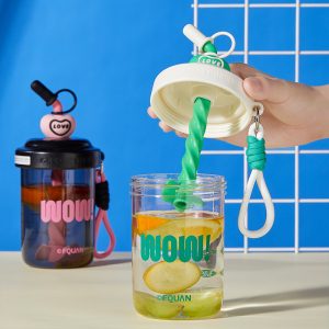 塑料可愛飲管攪拌杯